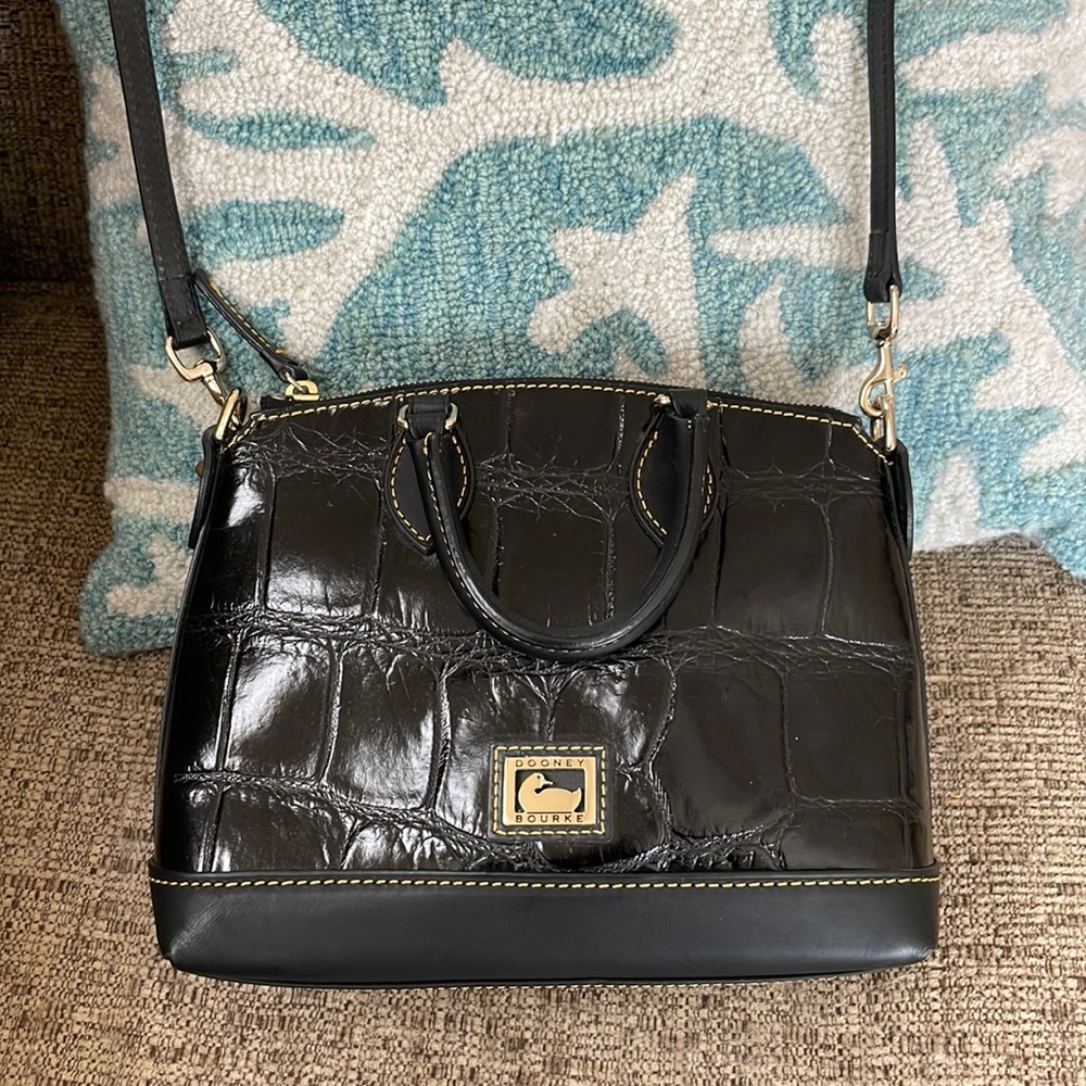 Dooney and Bourke Croco Embossed crossbody black